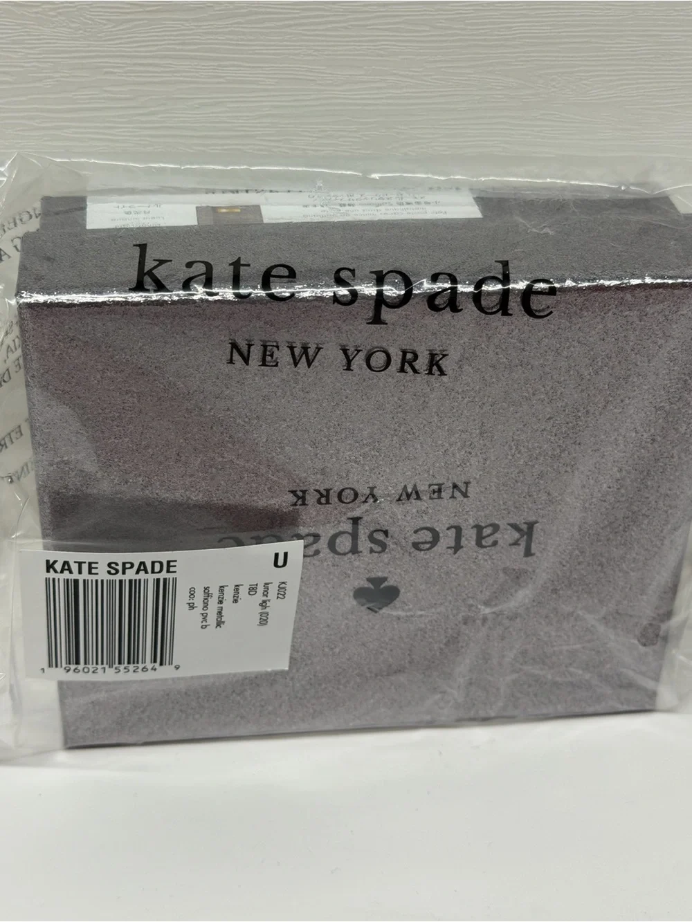 Kate Spade Kenzie Metallic Saffiano Card Holder Silver Lunar Light NIB